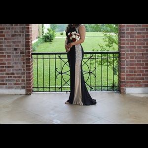 Black and Tan prom dress